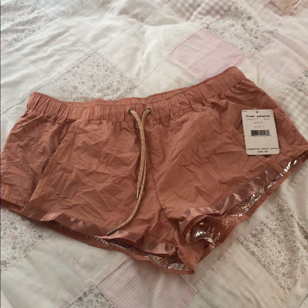 Free People peach and silver shorts size small